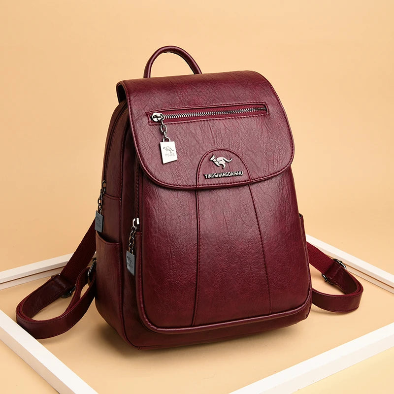 9 Colors Women'S Leather Backpack Fashion Women Travel Backpack High Quality Sheepskin Female Knapsack School Bag Sac a Dos New