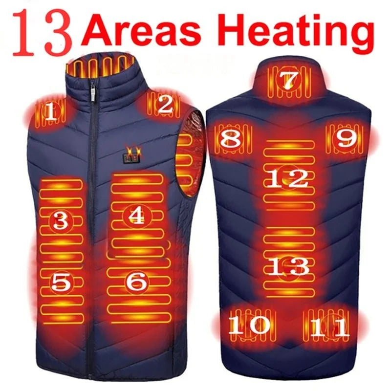 17/13/9 Heated Vest Zones Electric Heated Jacket Men Women Usb Electric Heating Vest Bodywarmer Heated Coat USB Heating Jacket
