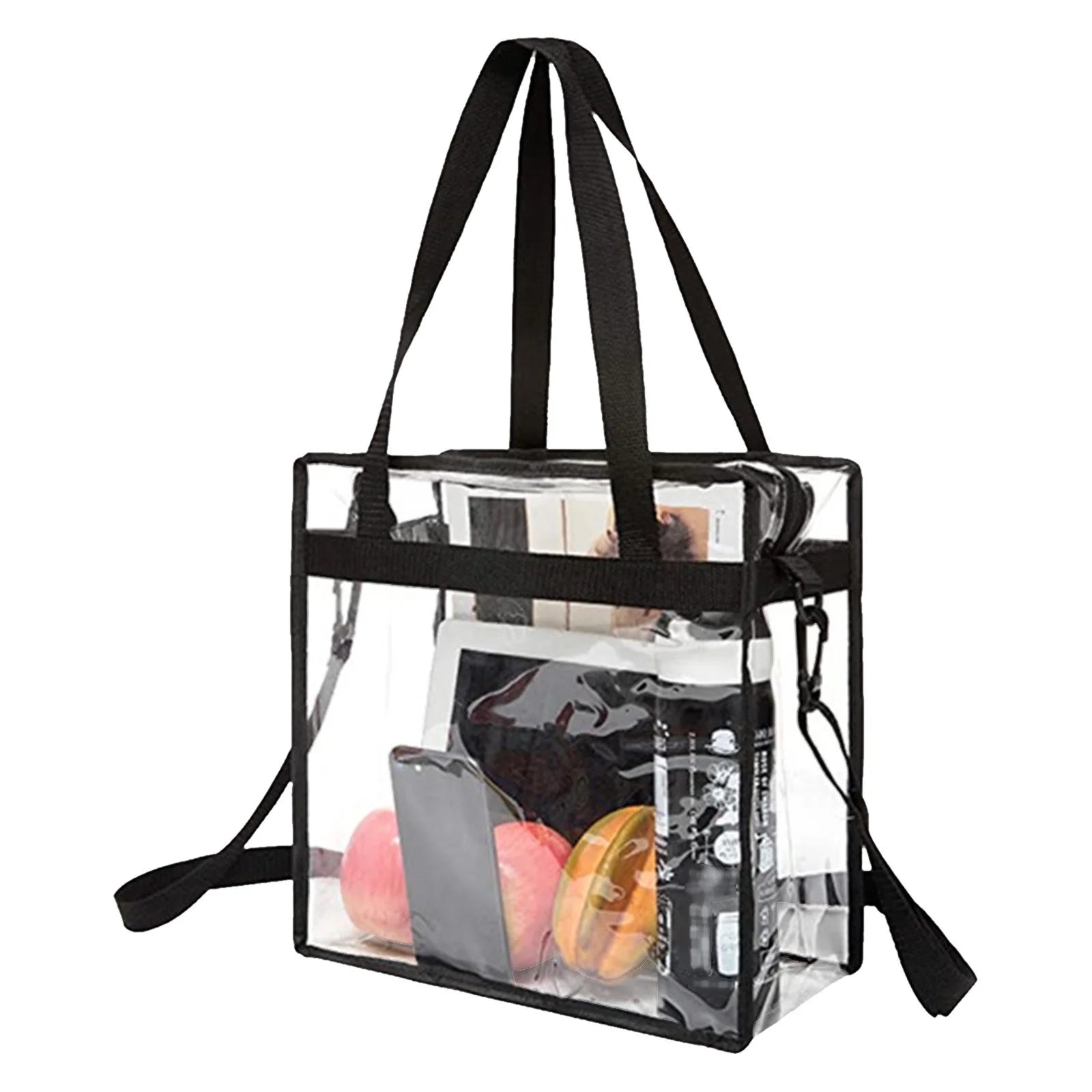 Unisex Plastic Solid Print Crossbody Messenger Handbag, Black