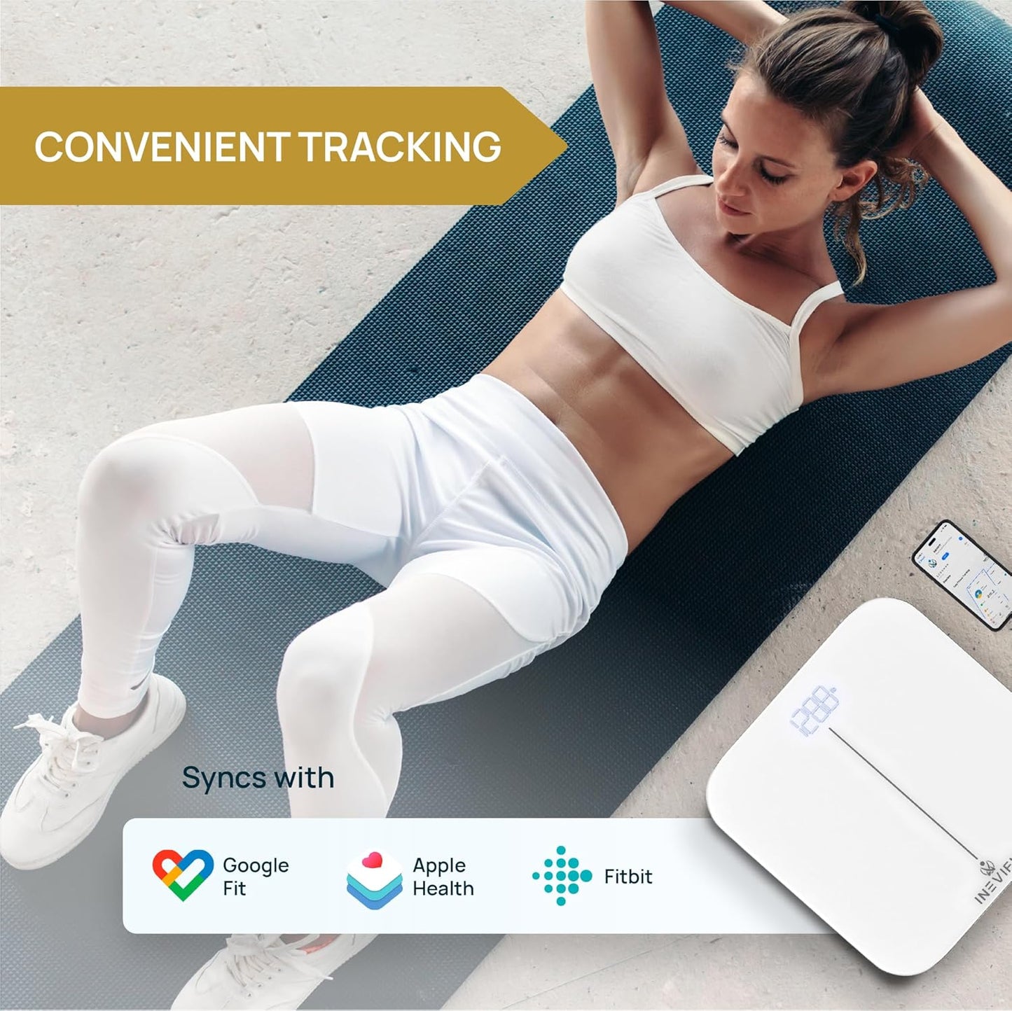Smart Premium Bathroom Scale, Highly Accurate Bluetooth Digital Bathroom Body Weight Scale, Precisely Measures Weight & BMI for Unlimited Users