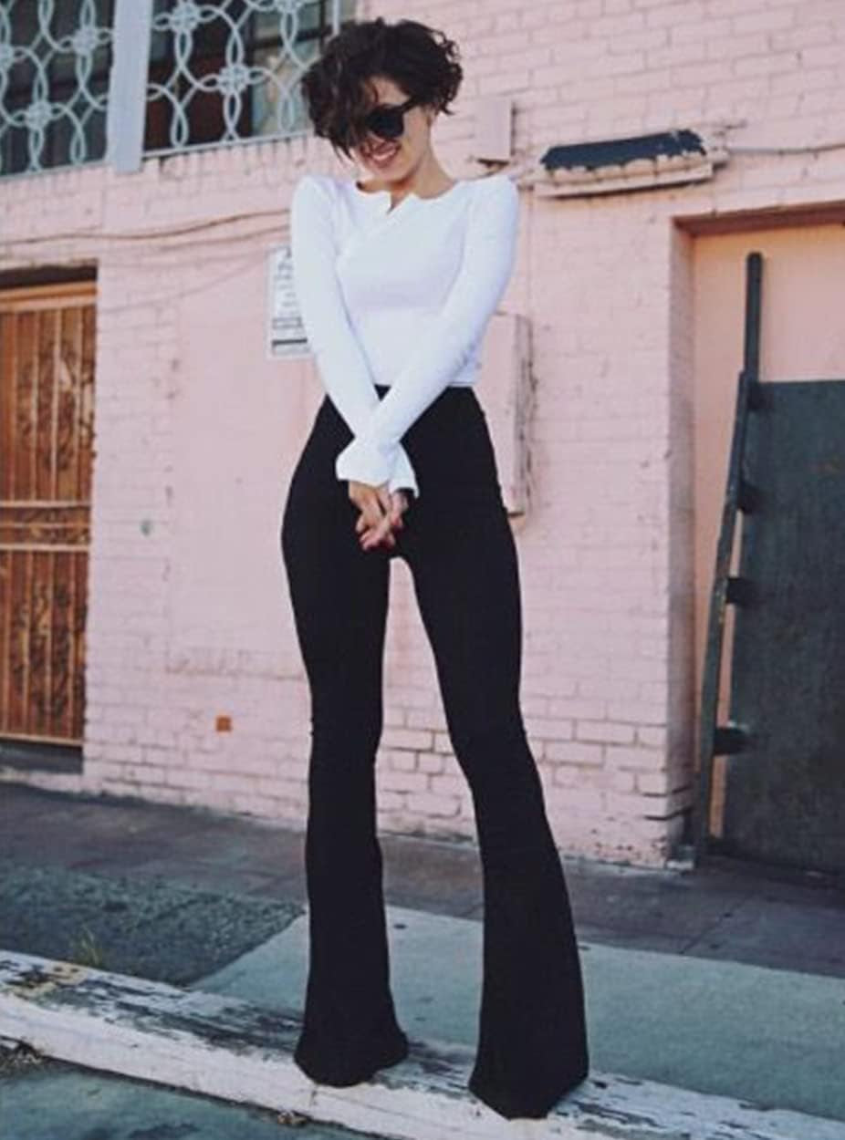 Women'S Black Bell Bottom Jeans for Women High Waisted Flare Jeans Womens Ripped Stretchy Bell Bottoms Pants